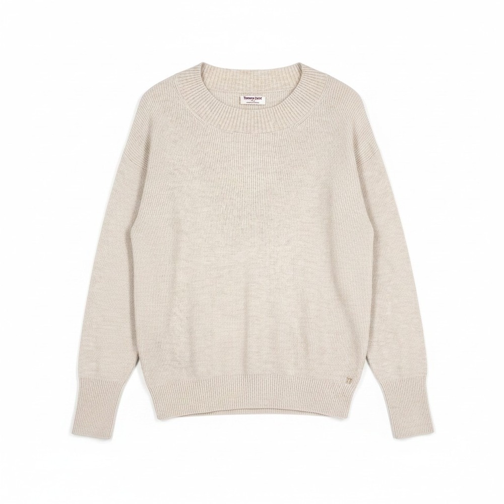 Tommy John‎ Pullover Sweater Ribbed Knit Long Sleeve Lightweight Crew Beige L